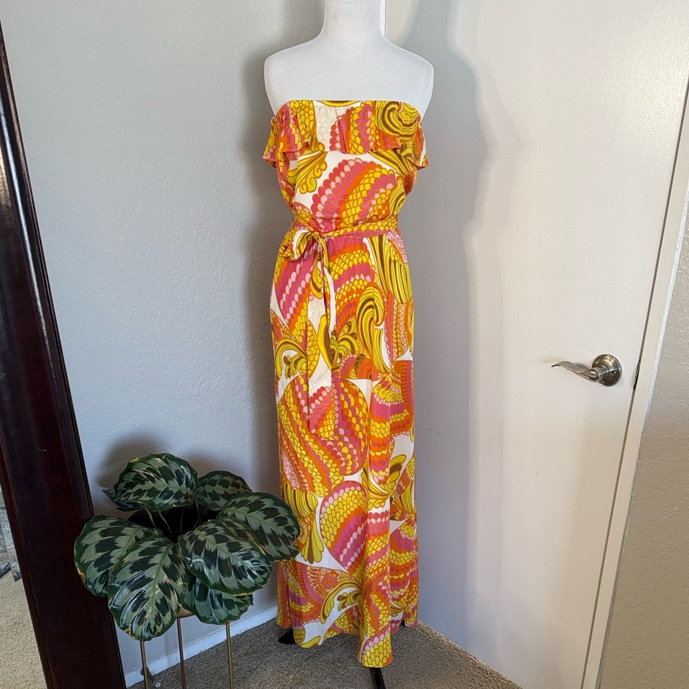 Trina Turk x Banana Republic Y2K Strapless Maxi Dress
